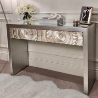 Table console luxueuse à 2 tiroirs en verre meubles en bois accrocheurs pour salon chambre hall hôtel villa maison