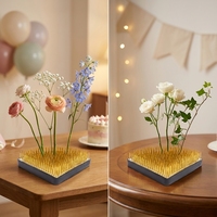 Kenzan Ikebana Kuningan Gaya Jepang Bentuk Daun Aprikot Ramah Lingkungan untuk Rangkaian Bunga dan Dekorasi Rumah
