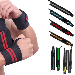 Bandes de maintien de poignet multicolores à rayures, élastiques, avec boucle pour le pouce, pour la musculation et l'haltérophilie (paire) - Product Image 5