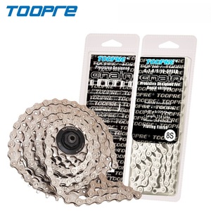 <span class=keywords><strong>Cadena</strong></span> de <span class=keywords><strong>Bicicleta</strong></span> de Montaña TOOPRE 11s de Acero, 116 Eslabones, Duradera, Impermeable, Plateada - Product Image 1