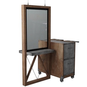 Moderna Estación de <span class=keywords><strong>Espejo</strong></span> <span class=keywords><strong>para</strong></span> Salón de Belleza <span class=keywords><strong>con</strong></span> Soporte de Pared <span class=keywords><strong>para</strong></span> Uso en Centros Comerciales, Mesa de Peinado y Estilismo Única USTK-1152 - Product Image 5