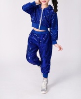 Vente en gros Enfants Filles Paillettes Jazz Danse Moderne Tenues Hip Hop Performance Set Costume Scène Uniforme