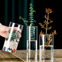 Vase en verre moderne nordique et minimaliste à fleurs transparentes, décoration de maison géométrique en cristal de haute qualité, Vase de table froid pour décoration de mariage