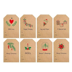 Hot Wholesale Kraft Paper Joyeux Noël Étiquettes cadeaux Autocollants Étiquettes adhésives pour bougie et artisanat Étiquettes de cadeaux de vacances - Product Image 6