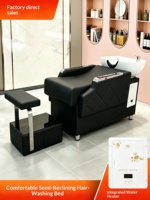 Lit de lavage capillaire style thaïlandais pour salons de coiffure, semi-inclinable, avec chauffe-eau instantané intégré pour lavage et séchage rapide