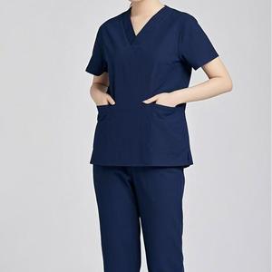 Cuidado DE LA SALUD Stretch Soft Stretch Pocket Scrub Elástico Cordón Antiarrugas Hospital Personal Enfermeras Doctor Scrub uniforme médico - Product Image 1