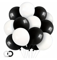 Ensemble de 40 ballons noirs et blancs de grande taille, décorations de fête réutilisables pour les mariages, les anniversaires, les douches, Noël, Halloween