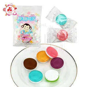Two-in-one fruit flavored hard candy with Vitamin C pressed smile candy