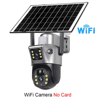 Outdoor 4G / WLAN Solarkamera mit Doppellinse, 8MP 4K Energiesparende Akku-IP-Kamera, PIR Nachtsicht V380 Pro CCTV Sicherheit