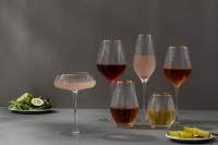Verres à vin blanc modernes, écologiques, à texture carrée ondulée, motif élégant, décoration en feuille d'or sans plomb, pour les fêtes