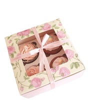 Scatola per torta all'ingrosso per scatola di carta per fiori da forno di compleanno con finestra trasparente fornitura di fabbrica forniture per feste con scatola di ciambelle di alta qualità