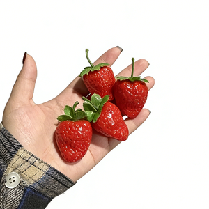 6x5cm Plastic Artificial Eco-Friendly Strawberry Leaf Stem Model Small Realistic Food Simulation Kitchenware Houseware Lovely - Product Image 4