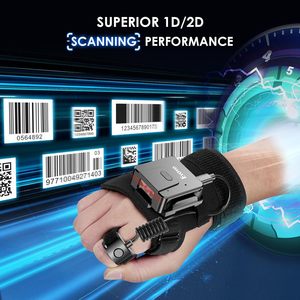 Eyoyo便携式1D 2D无线手套二维码阅读器指环蓝牙条形码扫描仪库存管理 - Product Image 3