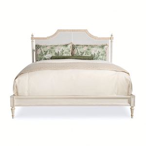 French Provincial Natural Rattan Cane <b>Platform</b> <b>Bed</b> Solid Birch <b>Wood</b> <b>Frame</b> King Queen Size Wingback Headboard Eco-Friendly - Product Image 4