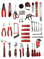 Kits d'outils portables en acier au carbone avec tournevis, ensemble d'outils ménagers, outils manuels et électriques en plastique OEM