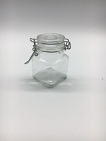Bouteille à épices carrée en verre de 120 ml avec couvercle, pot vide de 4 oz avec trous pour le stockage des condiments de cuisine