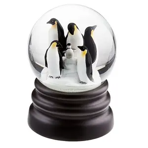 Музыкальный Снежный глобус очаровательные Пингвины-играет пусть снег