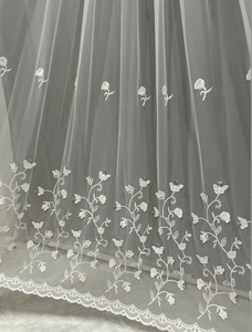 <span class=keywords><strong>Tissu</strong></span> de rideaux en gaze brodée jacquard anti-boulochage de style vintage européen de luxe pour la décoration de salles de mariage et de banquets - Product Image 6
