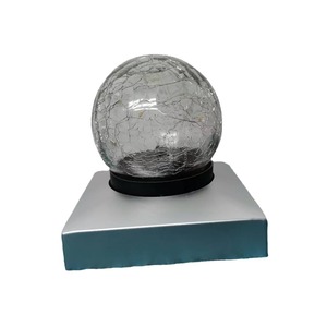 Solar Led Glass Ball <b>Post</b> Cap <b>Light</b> Water Resistant Outdoor Garden Wall Mount 12V Dc With Battery Included - Product Image 5