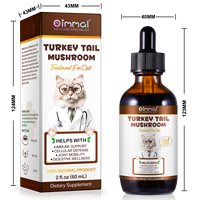Oimmal Marque Privée 60ml Gouttes d'Extrait Naturel de Champignons pour Animaux de Compagnie Soutien Immunitaire Supplément Liquide de Champignons Queue de Dinde pour Chats