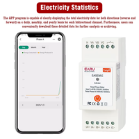 Compteur d'énergie intelligent triphasé AC90-480V avec mesure bidirectionnelle, moniteur kWh, 3 pinceaux CT, relais de commutation EASEM-E