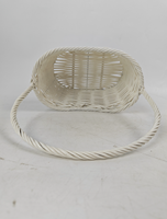 Panier en rotin PE fabriqué en usine, 25x16xH33cm, avec poignée, en forme de bateau, pour rangement et panier cadeau de fêtes, taille unique