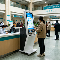 Kiosco con Pantalla Táctil de 23.8 Pulgadas, Diseño Todo en Uno, Lector RFID Integrado e Impresora para Registro de Pacientes y Pagos