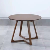 Table de salle à manger ronde en bois de luxe, table de négociation simple et décontractée, combinaison chaise et table, petite table pour café et réception
