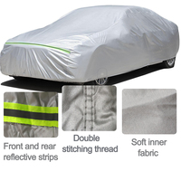 Vente directe d'usine, housse de voiture imperméable en argent, protection UV, protection quatre saisons, housse de voiture