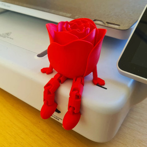 New American Style 3D Printed <b>PLA</b> Material Sitting Rose Movable Joints Valentine's Day Qixi Festival Home Desktop Decoration - Product Image 3