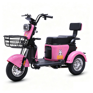 Tricycle électrique jaune avec panier 48V 351-1000W pour adultes, 2 places, type carrosserie ouverte - Product Image 2