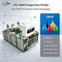 Impresora de Cartón de Una Sola Pasada, Máquina de Impresión Digital Industrial de Alta Resolución para Cartón, 600x600dpi, Tinta a Base de Agua, Sin Placas
