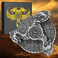 Boussole en métal en laiton Dragon Roulette dés Spinner D20 dés polyédriques du MDN avec boîte à dés gratuite