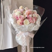 Kertas Pembungkus Buket Bunga Anti Air Motif Sayap Jangkrik Berkilau Warna Solid Matte-Finish 56cm X45cm DIY Floral