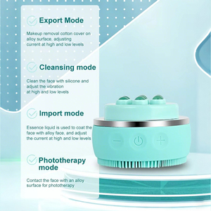 Brosse nettoyante électrique 2-en-1 en silicone rechargeable et étanche pour le visage, pour un nettoyage en profondeur et une application de soin cutané - Product Image 3