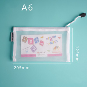Estuche transparente de nailon para lápices, bolsa con cremallera, suministros de papelería para oficina, A6 - Product Image 6