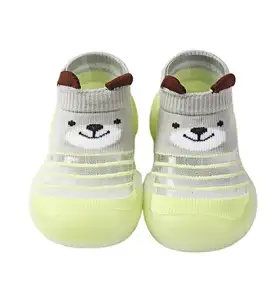 Chaussons First Walkers Baby Prewalkers TPR Injection Knit Sock Slipper Shoes 2021 Babyshoe