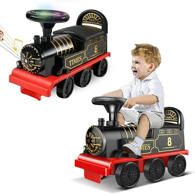 Sliding Retro Train Children Car Ride On Toys Toddler Ride On Car With Music And Light