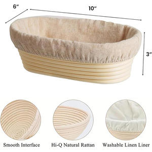 Fábrica de gelificación, venta al por mayor, juego de cestas de prueba de pan, venta directa de fábrica china, Bannetons reutilizables para pan <span class=keywords><strong>casero</strong></span>, masa fermentada - Product Image 3