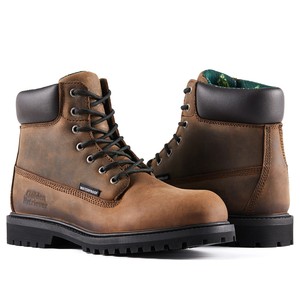 حذاء عمل G61867 مقاس 6 بوصات، مقاوم للماء ومضاد للانزلاق، عازل كهربائيًا، برباط، للجنسين، مصنوع من جلد كريزي هورس بلون الماهوجني - Product Image 3