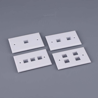 Caja de pared tipo 120 con placa frontal, placa frontal blanca de ABS para red RJ45 Keystone, placa de salida de pared de 86x126mm
