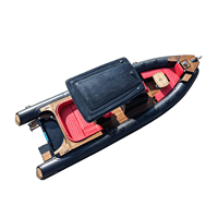 Yacht de sport électrique de luxe CE HAHOA RIB760, coque rigide gonflable, double coque en V profond, plancher en fibre de verre, acier plastique, pêche