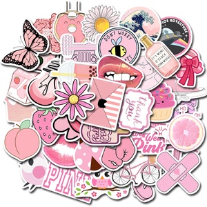 50 Uds. Etiqueta adhesiva de decoración bonita rosa <span class=keywords><strong>para</strong></span> niños, niñas, estudiantes, cuaderno, calcomanía de papel, botella, portátil, etiquetas de pintura Diy - Product Image 5