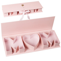 Boîte Cadeau de Luxe pour la Fête des Mères, Fleurs en Chocolat, Carton Rigide avec Laminage Brillant, Impression Dorée et Paillettes pour le Stockage Alimentaire