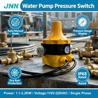 Pressostat intelligent jaune AC220V 1,5 CV pour eau et air, contact DPDT, 10 bars, couramment utilisé pour la surveillance de la pression des pompes de surpression