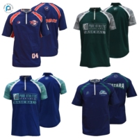 Veste de frappeur de baseball à manches courtes avec fermeture éclair 1/4 personnalisée Sublimation pour hommes
