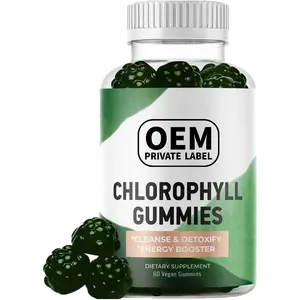 Oem biểu tượng tùy chỉnh bổ sung hàng ngày chất diệp lục Gummies chlorophyllin chiết xuất Gummies cho miễn dịch hỗ trợ năng lượng tăng cường