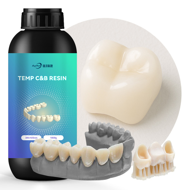 3D Print 1kg High Purity 100% Temporary Dental Resin Crowns & Bridges Liquid Photopolymer Temp C&B Tooth Colored