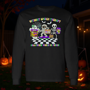 Trick Or Speech Halloween SLP T-shirt à manches longues rétro pour la thérapie orthophonique - Product Image 3
