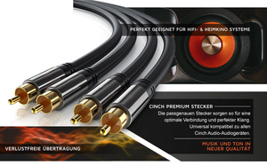 Cáp âm thanh hifi-sound 2RCA màu đen 1M <span class=keywords><strong>2M</strong></span> 3M mạ vàng 2RCA Cáp âm thanh nổi nam sang nam cáp 2RCA độ trung thực cao - Product Image 5